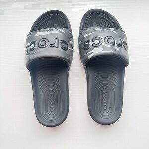 CROCS Black & Gray Camouflage Slides Men’s Size 9 Like New